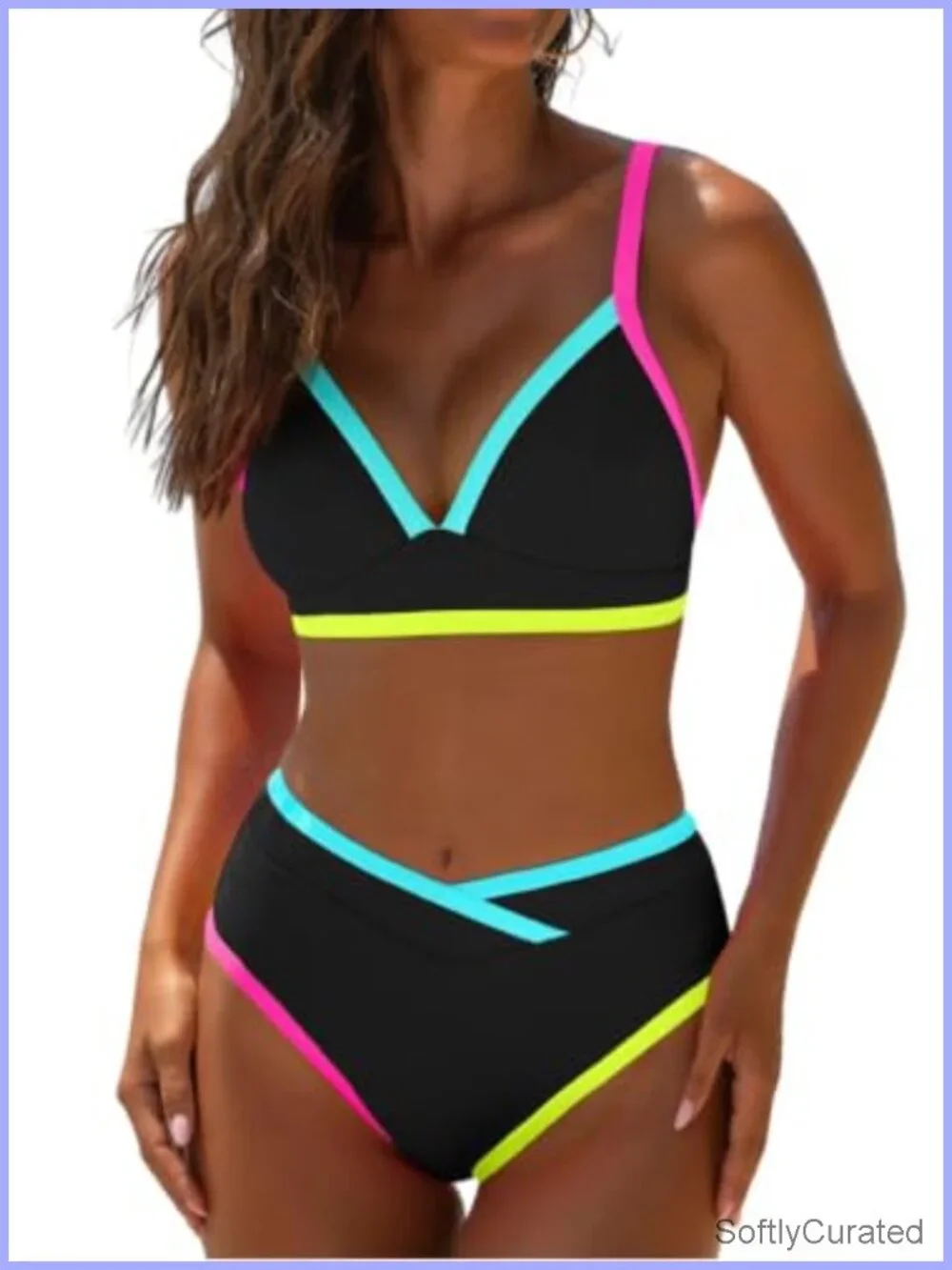 High Waisted Bikini Set with Push-Up Padding Tummy Control Two Piece Swimsuit